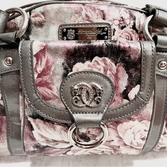 NWOT Sharif 1827 purse in silver/pink floral. - Picture 6 of 11